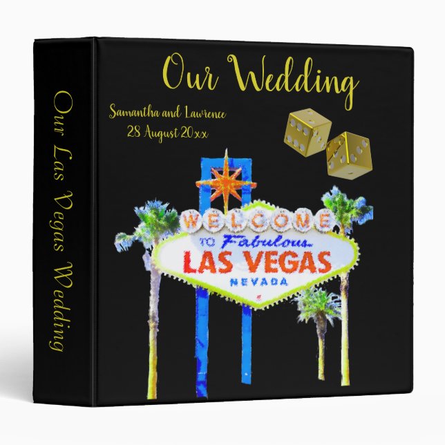 Las Vegas Wedding Lucky in Love 3 Ring Binder (Front/Spine)