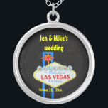 Las Vegas Wedding Memento Silver Plated Necklace<br><div class="desc">A Las Vegas necklace designed for lots of options for personalized choices,  to celebrate any occasion from a wedding to a special birthday.</div>