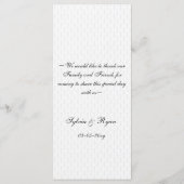 Las vegas wedding menu cards (Back)