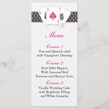 Las vegas wedding menu cards