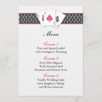 Las vegas wedding menu cards