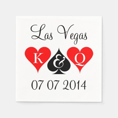 Las Vegas wedding napkins with monogram suits