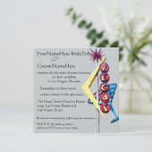 Las Vegas Wedding Neon Sign on Silver Gray Invitation (Standing Front)