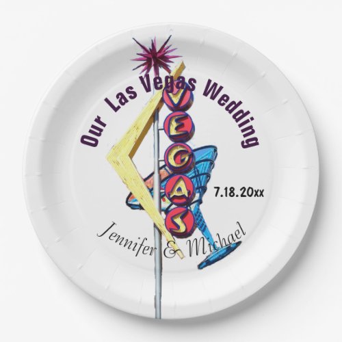 Las Vegas Wedding Paper Plates