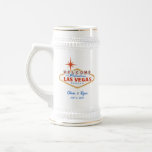 Las Vegas Wedding Party Gift Custom Beer Stein<br><div class="desc">Get ready for a memorable Las Vegas wedding with these customizable wedding beer steins.</div>