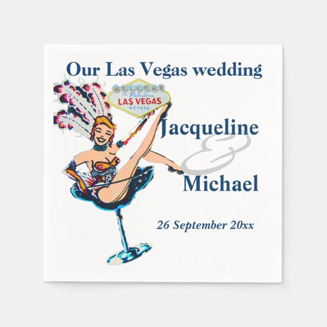 Las Vegas Wedding Party Paper Napkins (Front)