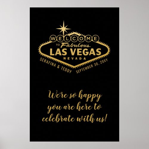 Las Vegas Wedding Personalized 24x36 Welcome Sign