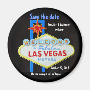 Las Vegas Wedding personalized Save the Date Magnet