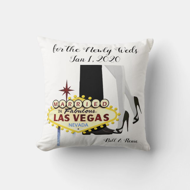 Las Vegas Wedding Personalized Throw Pillow (Front)