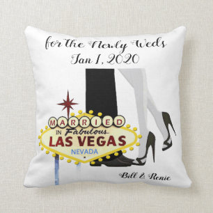 Las Vegas Wedding Personalized Throw Pillow