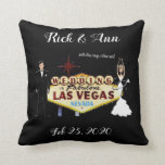 Las Vegas Wedding Personalized Throw Pillow<br><div class="desc">Las Vegas Wedding Personalized Throw Pillow
Adorable keepsake gift for the Newly Weds
Bride is inside her Wedding Ring!</div>