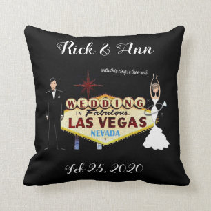 Las Vegas Wedding Personalized Throw Pillow