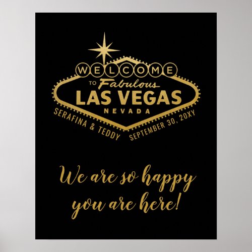 Las Vegas Wedding Personalized Welcome Sign