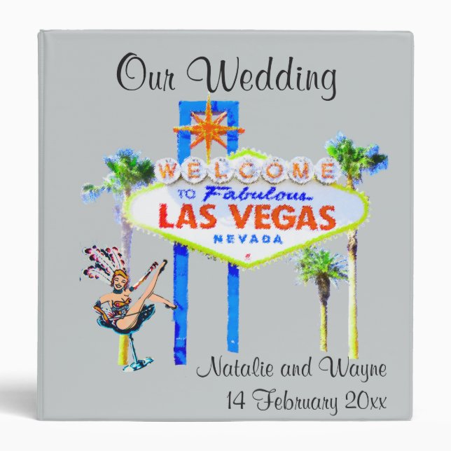 Las Vegas Wedding Photo Album 3 Ring Binder (Front)