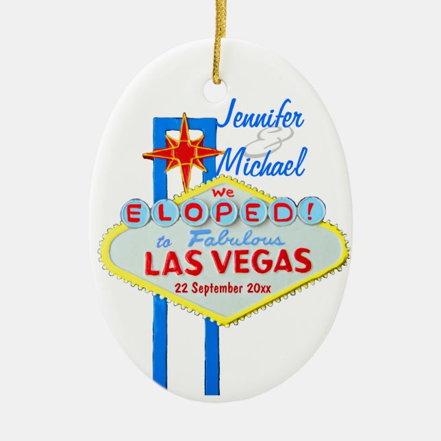 Las Vegas Wedding Photo Ornament (Front)