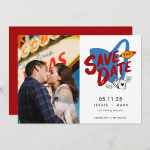 Las Vegas Wedding Photo Save the Date Announcement