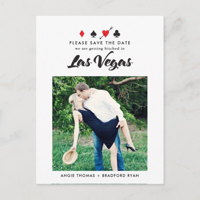 Las Vegas Wedding Photo Save the Date Postcard (Front)