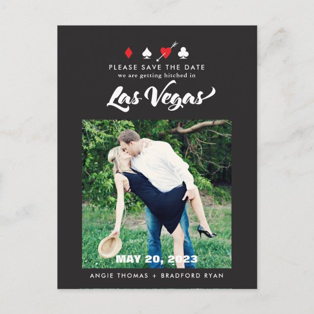 Las Vegas Wedding Photo Save the Date Postcard (Front)