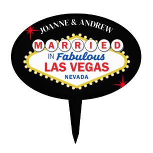 Las Vegas Wedding Reception Cake Topper