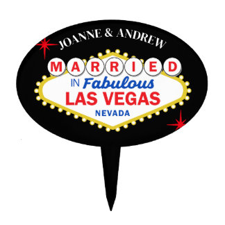 Las Vegas Wedding Reception Cake Topper
