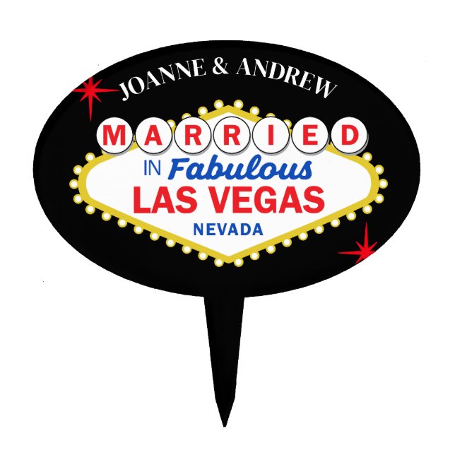 Las Vegas Wedding Reception Cake Topper (Front)