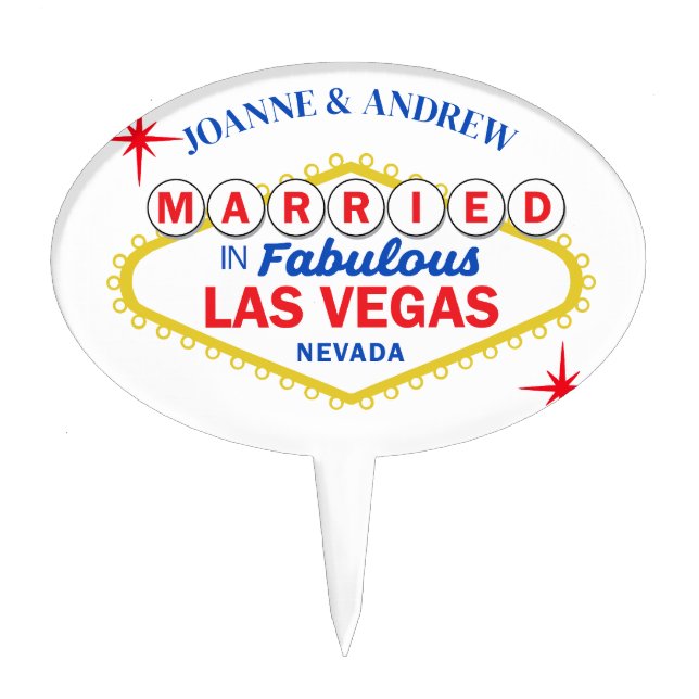 Las Vegas Wedding Reception Cake Topper (Front)