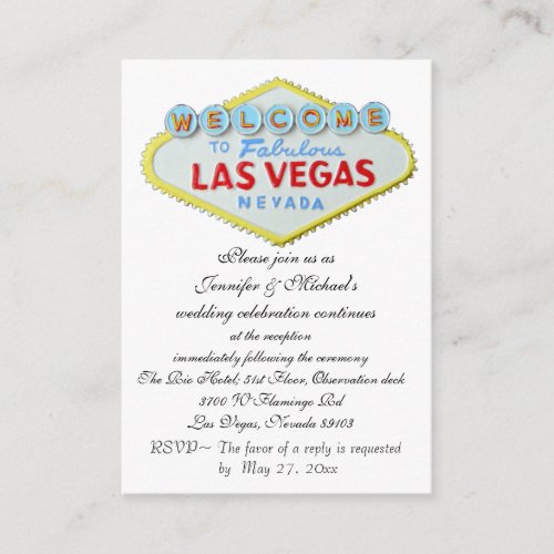 Las Vegas Wedding Reception Enclosure Business Card Template