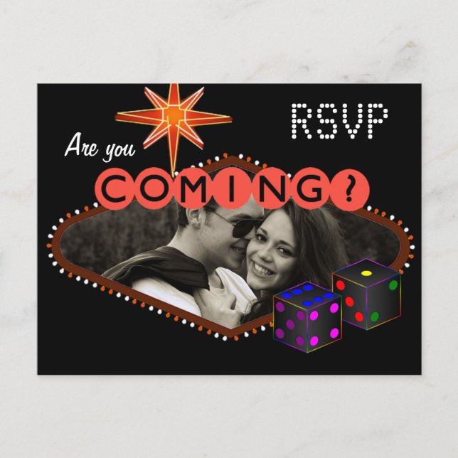 Las Vegas Wedding Reception Invitation RSVP (Front)