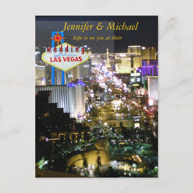 Las Vegas Wedding Reception RSVP Invitation Postcard (Front)