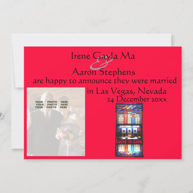 Las Vegas Wedding Red Announcement (Front)