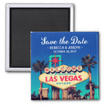 Las Vegas Wedding Retro Photo Save The Date Magnet at Zazzle