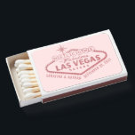 Las Vegas Wedding Rose Gold Personalized Favor Matchboxes<br><div class="desc">Rose Gold and Blush Pink Personalized Welcome to Fabulous Las Vegas Light Sign in Faux Foil with Names and Date Written Under on Custom Wedding Favor Matches. The editable text is customizable for use as a bachelorette party or Vegas birthday party guest favor.</div>