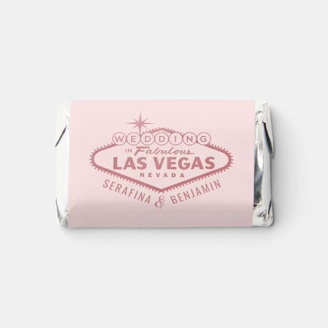 Las Vegas Wedding Rose Gold Pink Bridal Shower Hershey's Miniatures (Front)
