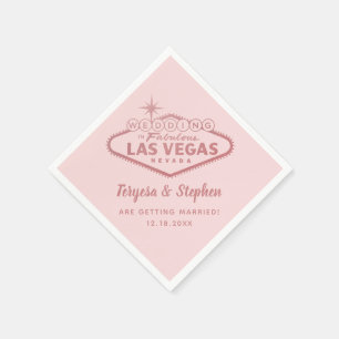 Las Vegas Wedding Rose Gold Pink Napkins