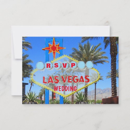 Las Vegas Wedding RSVP Palm Tree with Welcome Sign
