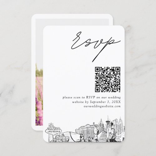 Las Vegas Wedding RSVP QR Code Small  Enclosure Card