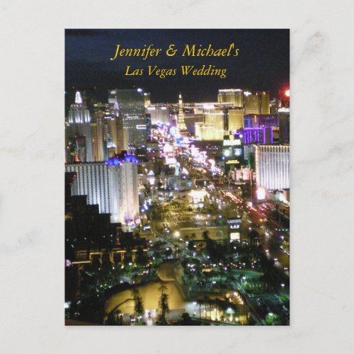 Las Vegas Wedding RSVP reply Invitation Postcard