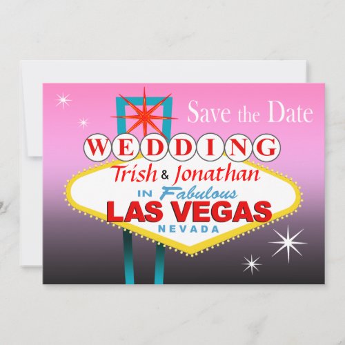 Las Vegas Wedding Save the Date _ pink