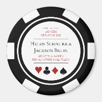 Las Vegas Wedding Save The Date Poker Chip Black