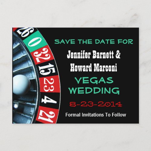 Las Vegas Wedding Save The Date Post Card