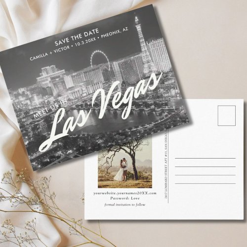 Las Vegas Wedding Save the Date Postcard