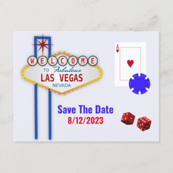 Las Vegas Wedding Save The Date Postcard by Hannahscloset at Zazzle