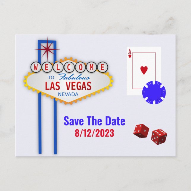 Las Vegas Wedding Save the Date Postcard (Front)