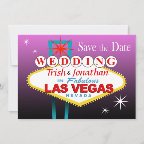 Las Vegas Wedding Save the Date _ purple