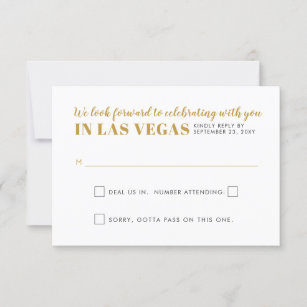 Las Vegas Wedding Sign Funny Gambling Wording RSVP Card