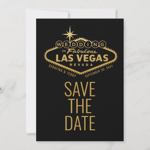 Las Vegas Wedding Sign Gold Photo Save the Date