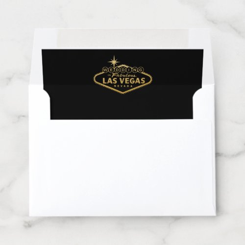 Las Vegas Wedding Sign RSVP Envelope Liner