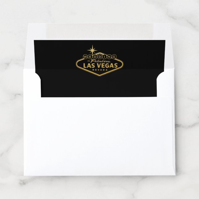 Las Vegas Wedding Sign RSVP Envelope Liner (In Envelope)