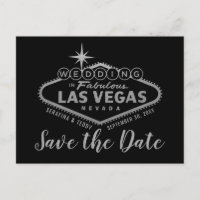 Las Vegas Wedding Silver and Red Save the Date