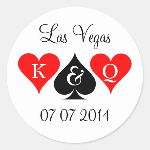 Las Vegas wedding stickers with monogram and date